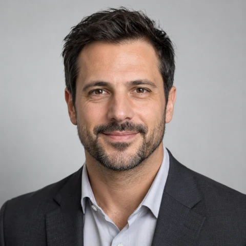 AI-generated portrait of fictional candidate Daniel Reed